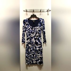INC Long Sleeve Dress, XS, Blue and White, full lining for the body